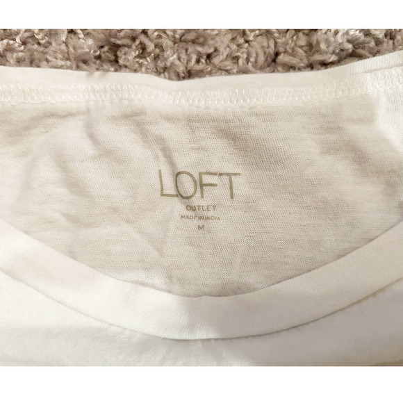 LOFT Outlet White Cheetah Print Long Sleeve T-Shirt Womens Size M - Picture 3 of 7